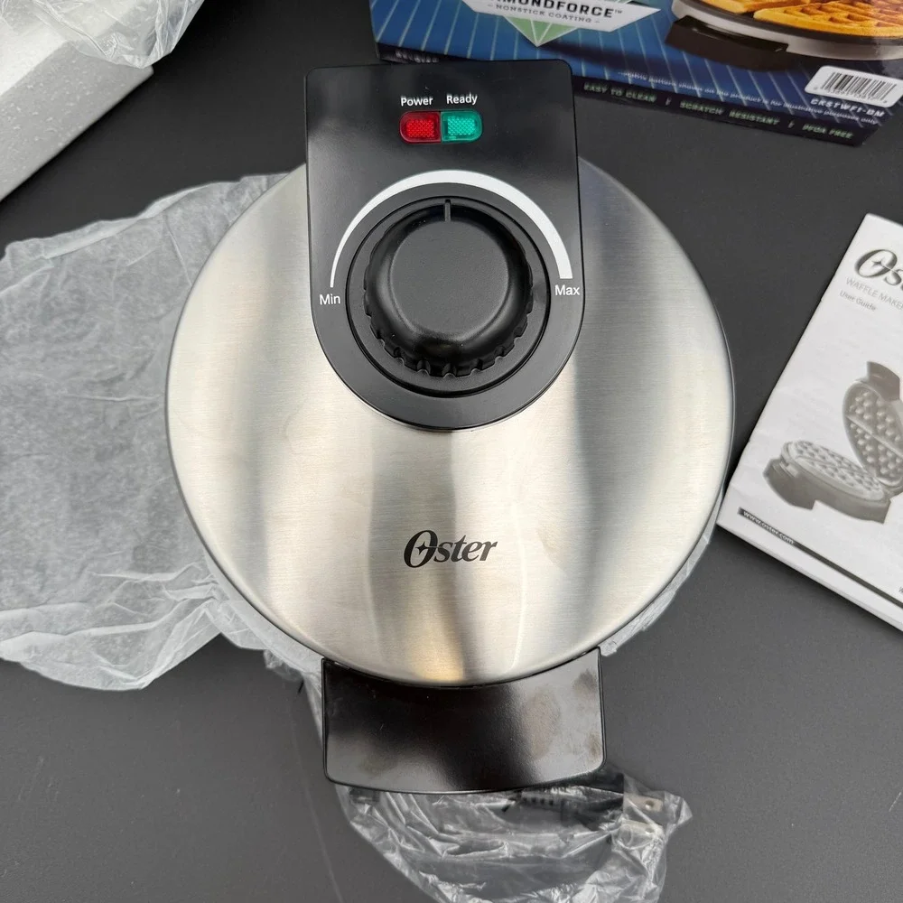 Oster Belgian Waffle Maker DiamondForce Nonstick Coating Easy Clean Open Box